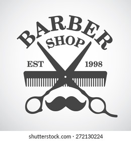 Vintage barber shop logo template, design elements