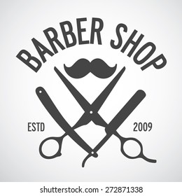 Vintage Barber Shop Logo Template, Design Elements