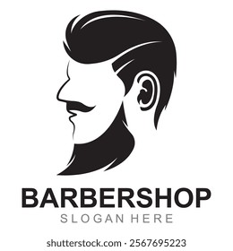 vintage barber shop logo vector icon template