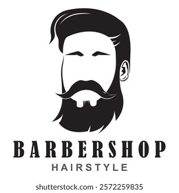 vintage barber shop logo vector icon template