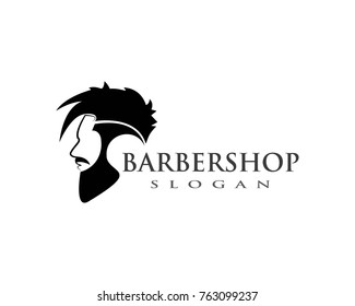 vintage barber shop logo vector icon template