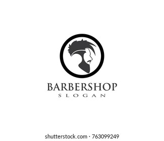 vintage barber shop logo vector icon template