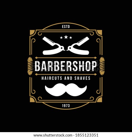 Vintage Barber Shop logo Vector Retro Emblems
