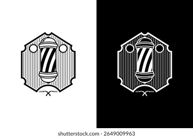 Vintage Barber Shop Pole Logo Design