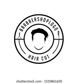 vintage barbershop emblem vector design