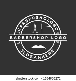 Vintage barbershop emblems. Can be used for labels, badges and logos. Unique vector design.