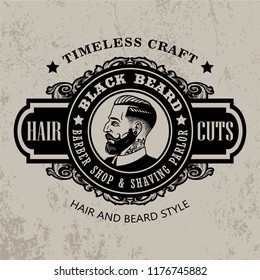 logo vintage de la barbería