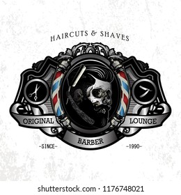 diseño del logotipo vintage de la barbería