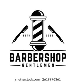 A vintage barbershop logo design