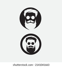 Vintage barbershop logo and design emblems labels, badges, logos background illustration