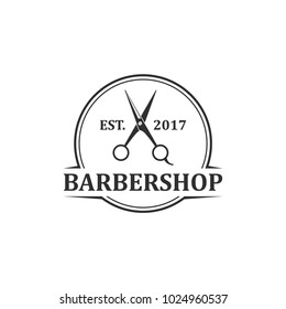 Vintage Barbershop Logo Design Vector