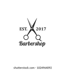 Vector de diseño de logotipo de Barbershop vintage