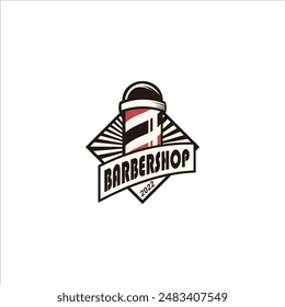 Vintage Barbershop Logo Design Vector Template Free Vector