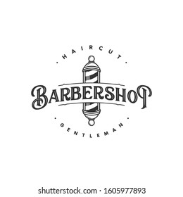vintage barbershop logo, icon and illustration