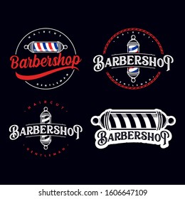 vintage barbershop logo, icon and illustration