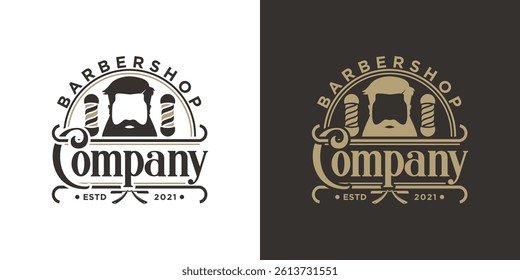 vintage barbershop logo inspiration logo