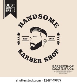 vintage barbershop logo template