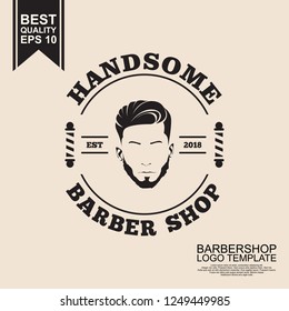 vintage barbershop logo template