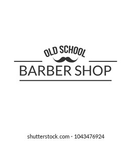 Vintage barbershop logo, vector emblem, label, badge. Isolated on white background