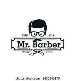 Vintage Barbershop Logo Vector Template