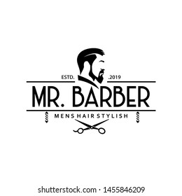 Vintage Barbershop Logo Vector Template