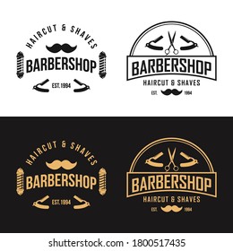 Vintage Barbershop Logo Vector Template