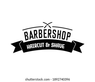 Plantilla vectorial del logotipo de Barbershop vintage