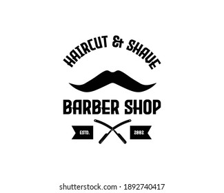 Vintage Barbershop Logo Vector Template