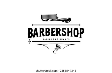 Vintage Barbershop Logo Vector Template