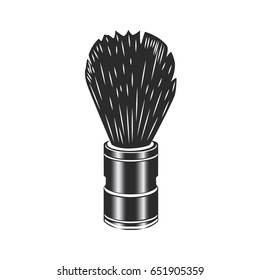 Vintage barbershop shave brush emblem. Isolated on white background