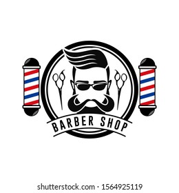 Vintage barbershop vector emblems and labels. Barber badges and logos. Barbershop logo and barber shop vintage label and badge illustration