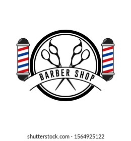 Vintage barbershop vector emblems and labels. Barber badges and logos. Barbershop logo and barber shop vintage label and badge illustration