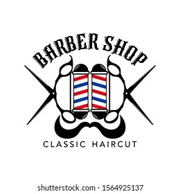 Vintage barbershop vector emblems and labels. Barber badges and logos. Barbershop logo and barber shop vintage label and badge illustration
