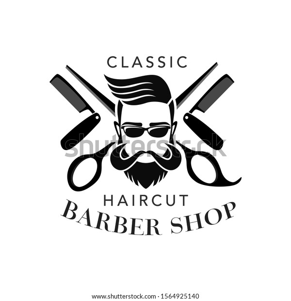 Vintage Barbershop Vector Emblems Labels Barber Stock Vector (Royalty ...
