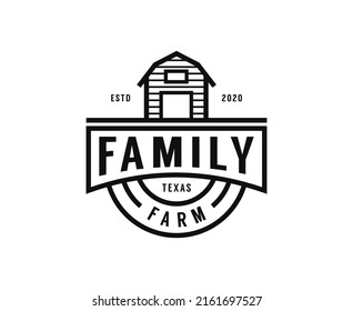 Vintage barn farm logo design vector template