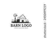 Vintage barn logo design wood build and house farm icon vector illustration