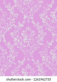 Vintage Baroque background Vector. Floral ornament pattern decoration. Victorian engraved retro texture design. Pink color