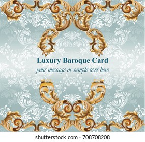 Vintage Baroque card background Vector illustration