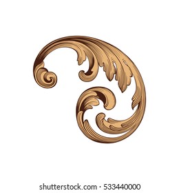 vintage baroque corner ornament retro pattern antique style acanthus. Decorative design element filigree calligraphy vector. You can use for wedding decoration of greeting card and laser cutting.