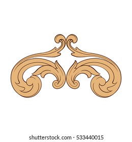 vintage baroque corner ornament retro pattern antique style acanthus. Decorative design element filigree calligraphy vector. You can use for wedding decoration of greeting card and laser cutting.