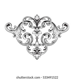 VIntage baroque corner ornament retro pattern antique style acanthus. Decorative design element filigree calligraphy vector. You can use for wedding decoration of greeting card and laser cutting.