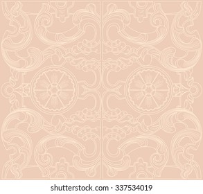 Vintage baroque damask floral ornament. Wallpaper textile surface seamless pattern. Engraving drawing of retro antique style. Decorative design elements and vector background.