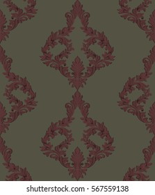 Vintage Baroque damask floral pattern acanthus Imperial style. Vector decor background. Luxury Classic ornament. Royal Victorian texture for wallpapers, textile, fabric