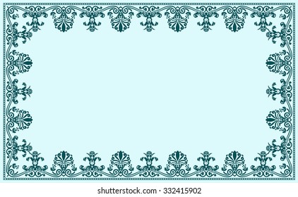Vintage baroque decor frame. Vector ornate illustration for design