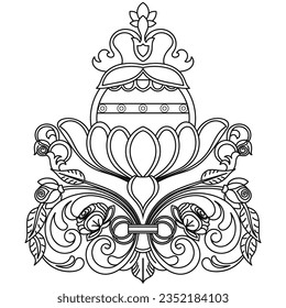 Vintage Baroque design pattern element engraving retro style