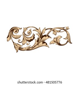 Vintage baroque element ornament. Retro pattern antique style acanthus. Decorative design element filigree calligraphy vector.