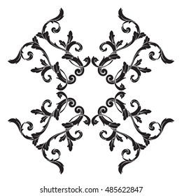 Vintage baroque element ornament. Retro pattern antique style acanthus. Decorative design element filigree calligraphy vector.