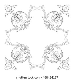 Vintage baroque element ornament. Retro pattern antique style acanthus. Decorative design element filigree calligraphy vector.