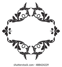 Vintage baroque element ornament. Retro pattern antique style acanthus. Decorative design element filigree calligraphy vector.