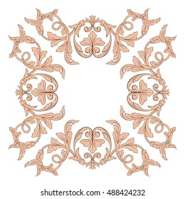 Vintage baroque element ornament. Retro pattern antique style acanthus. Decorative design element filigree calligraphy vector.